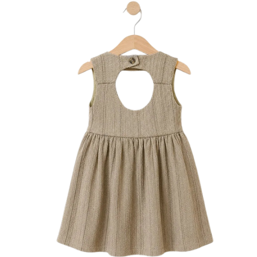 Girls Sleeveless Textured A-Line Dress