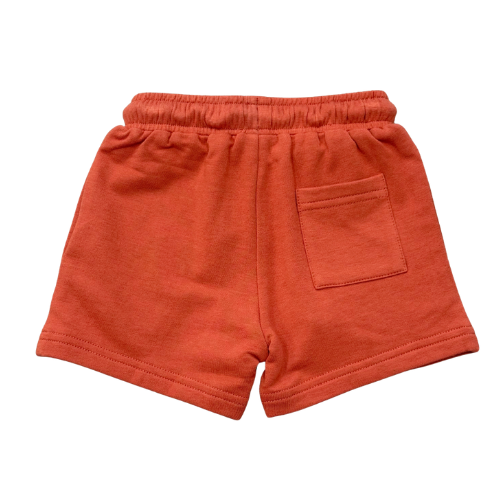 Kids Cotton Blend Drawstring Shorts – Rust Orange