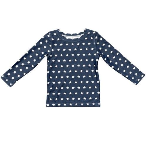 Kids Navy Star Print Long Sleeve Top